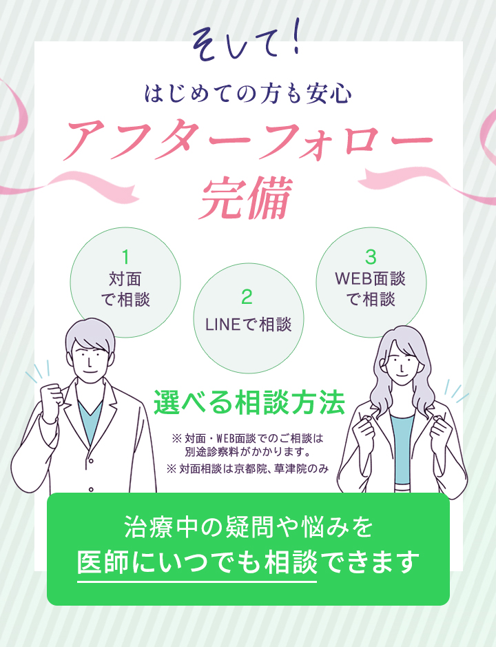 アフターフォローを完備